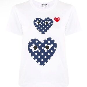 Comme des Garçons PLAY Double Polka-Dot Heart Tee
